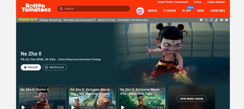 Watch Ne Zha 2 Clips on Rotten Tomatoes
