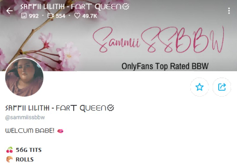 bbw creator profile sammi ssbbw