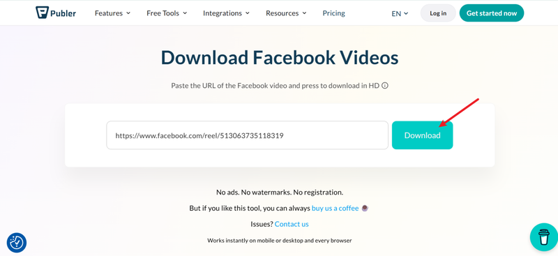 Steps to Save Facebook Video with Publer