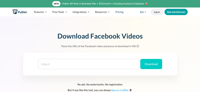 Save Facebook Video with Publer
