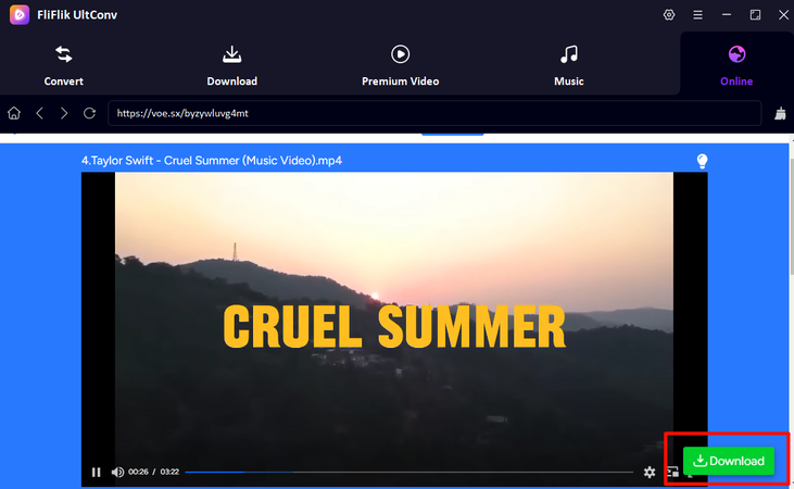 Saved Voe Video in Fliflik Ultconv