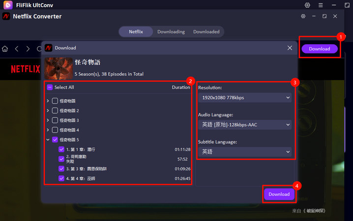 Select Download Setting in Ultconv