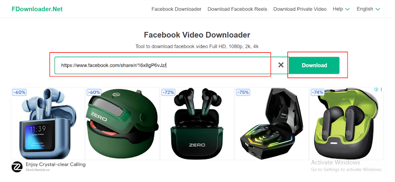 Select Format and Download FDownloader
