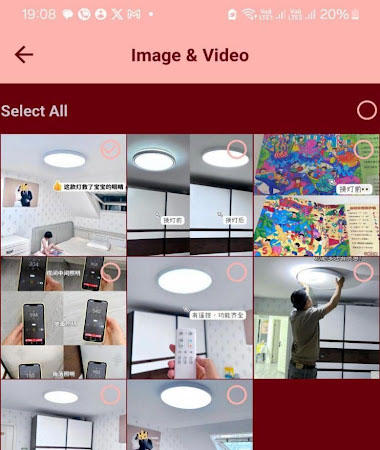 Select image and video 1