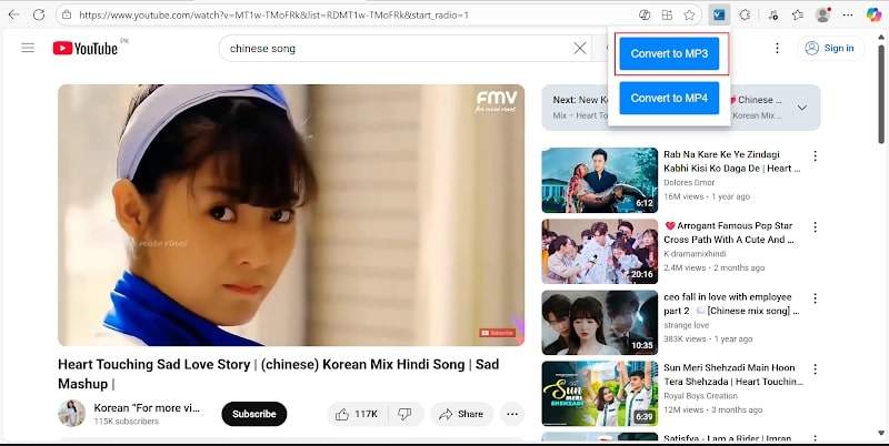 select mp3 download option