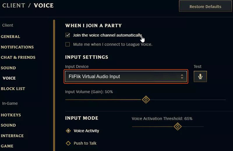 select virtual cable league of legends