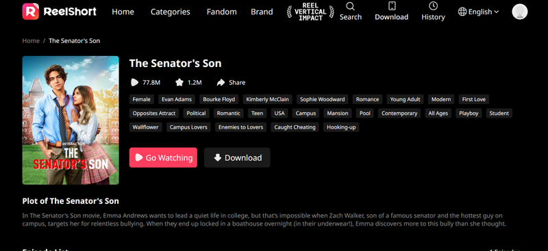 Watch Senator Son Full Movie on Reelshort