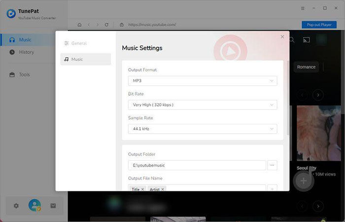 set output format and folder