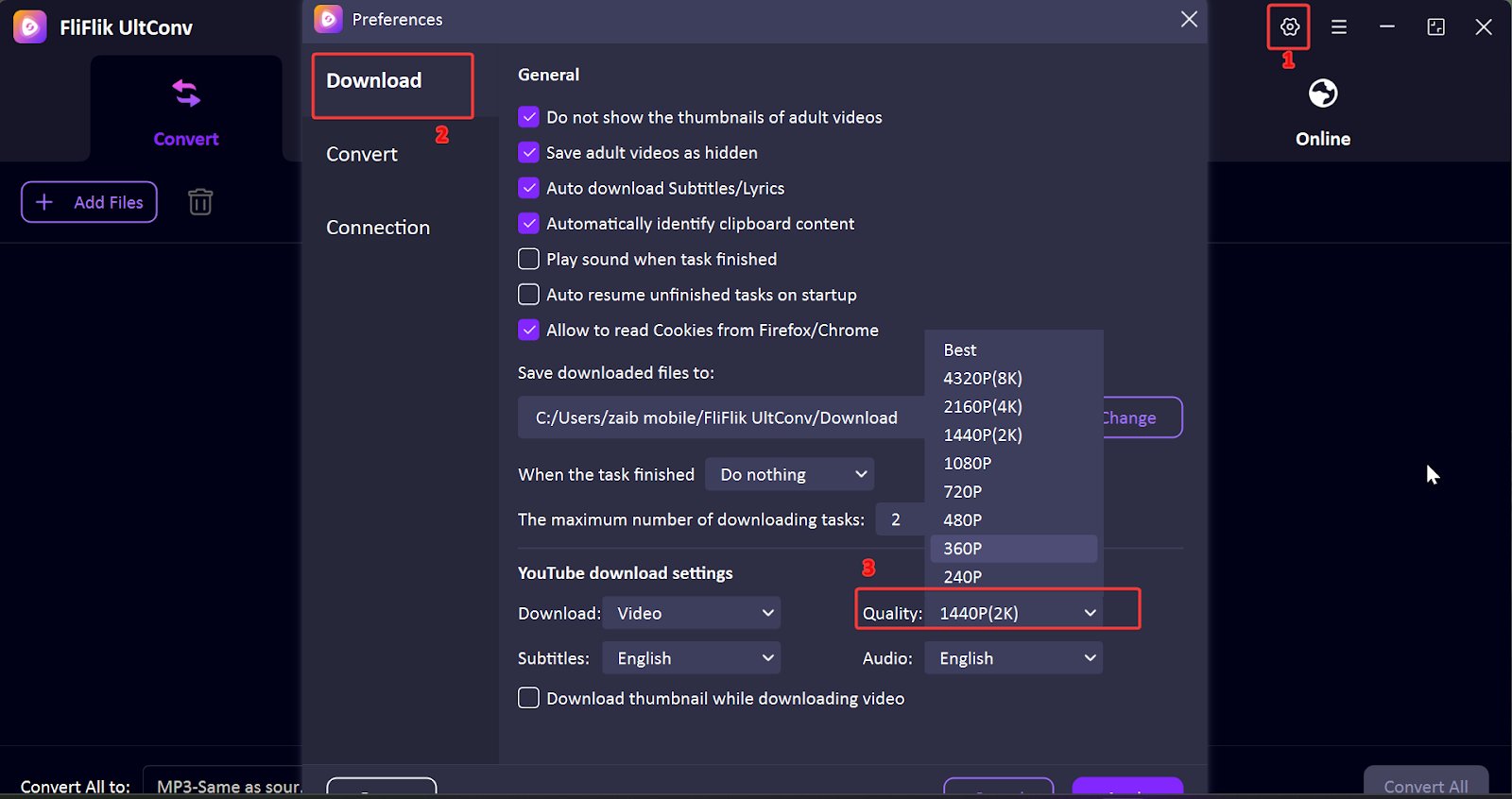 Set Output Format and Resolution