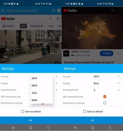 set Fansly video setting in Ytsaver Browser