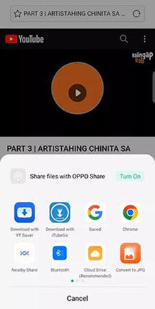 Share video to YT Saver