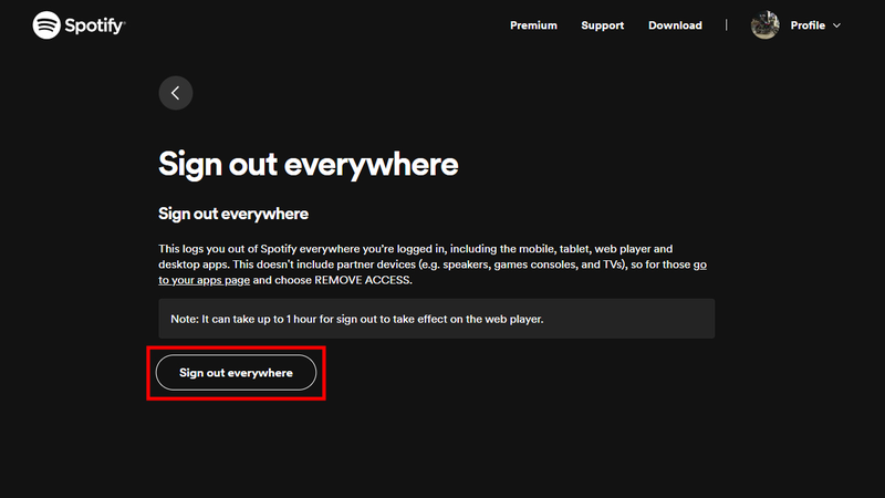 Sign Out of All Devices