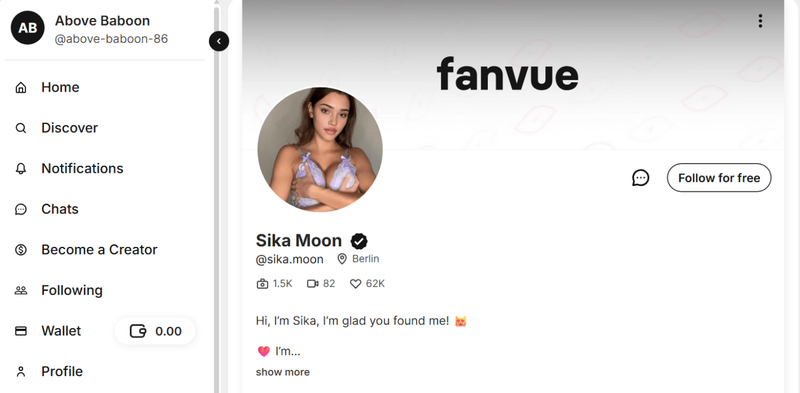 Sika Moon Fanvue Ai Model