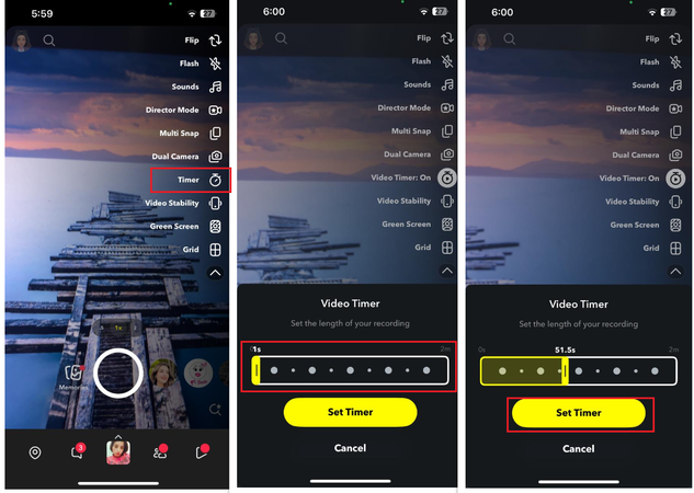 Snapchat Hands Free Recording with Timer