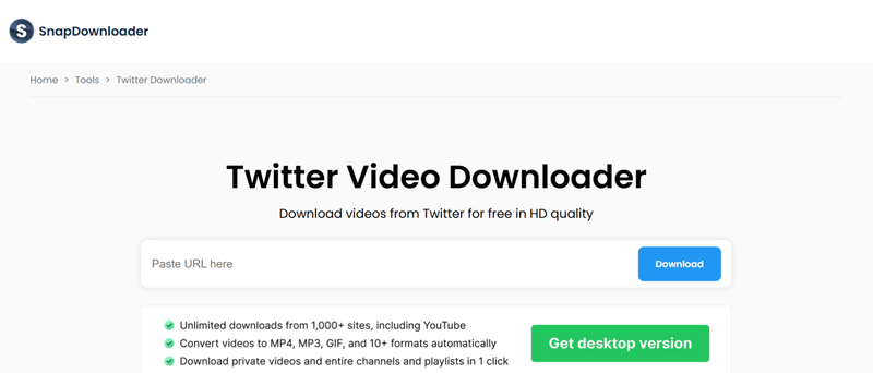 Snapdownloader Twitter Video Downloader