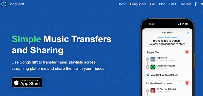 Transfer Playlist with Songshift