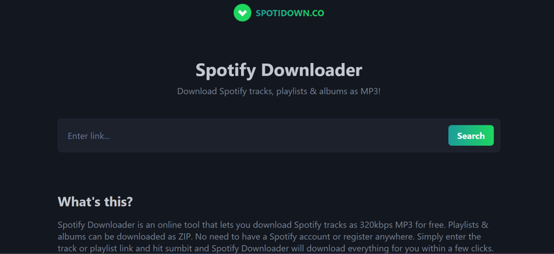 Download Spotify Songs Online Using Spotdownloader