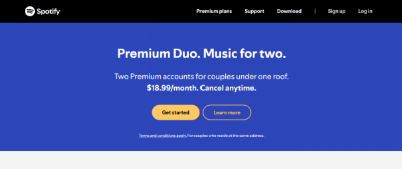 spotify premium duo plan