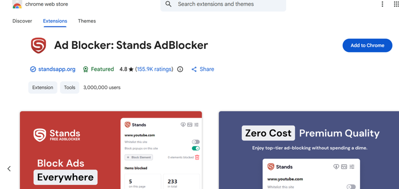 Stands Adblocke Extension