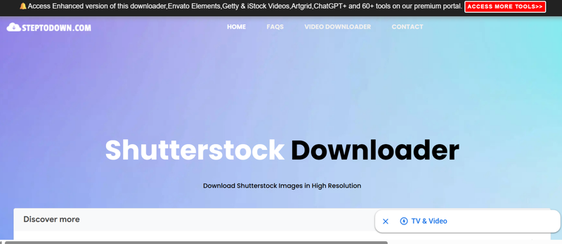 Steptodown Shutterstock Downloader Website Interface