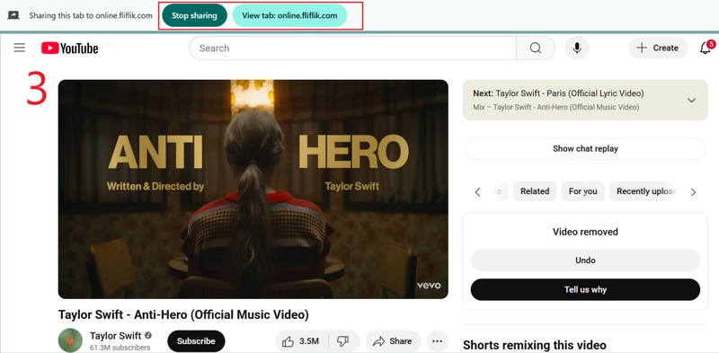 Stop Recording and Save Youtube Video with Fliflik