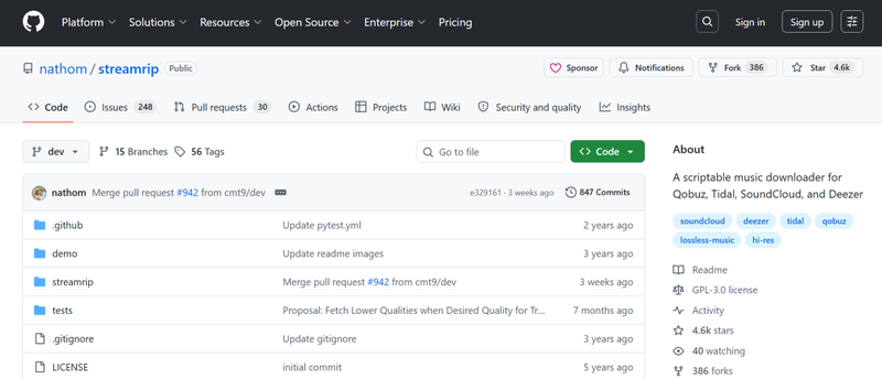 Streamrip Music Downloader Github Page