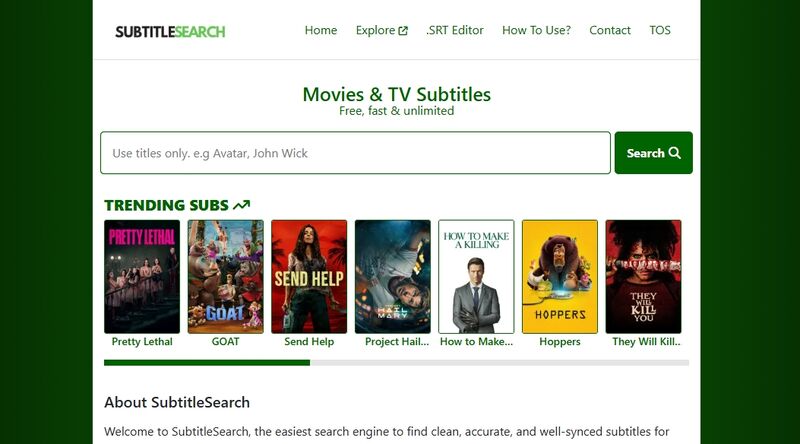 subtitle search official website