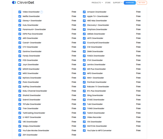 supported platforms of cleverget all in one