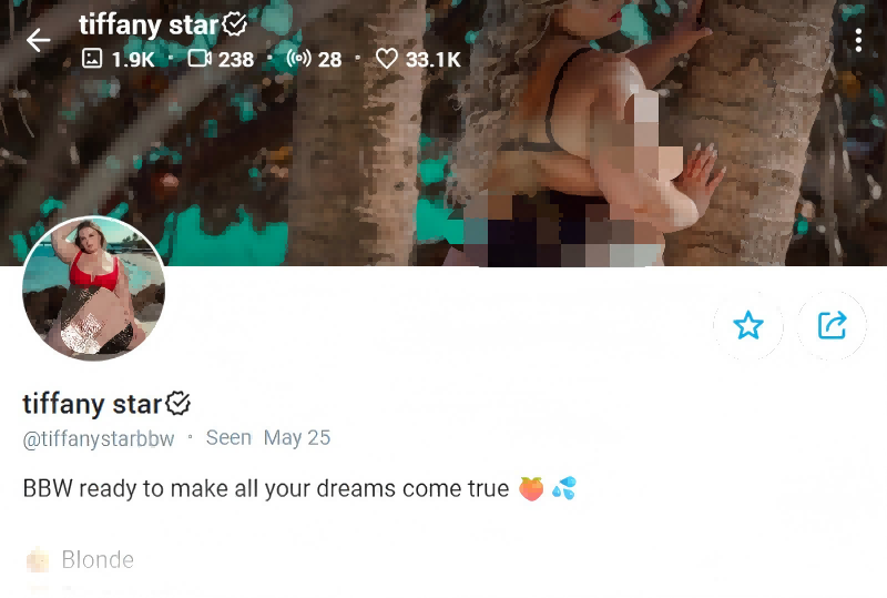 bbw creator profile tiffany star