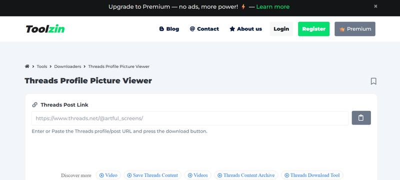 Toolzin Threads Media Downloader