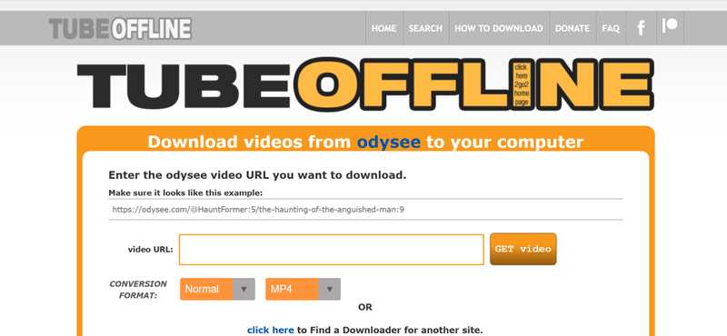 Tubeoffline Odysee Downloader Interface