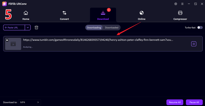 Tumblr Video Downloading Process in Ultconv