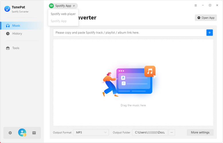 Tunepat Spotify Converter Interface