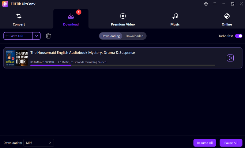 Downloaded Spotify Audiobook in Ultconv