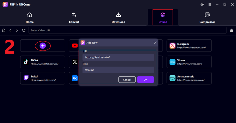 Paste 9anime Video Link into Ultconv