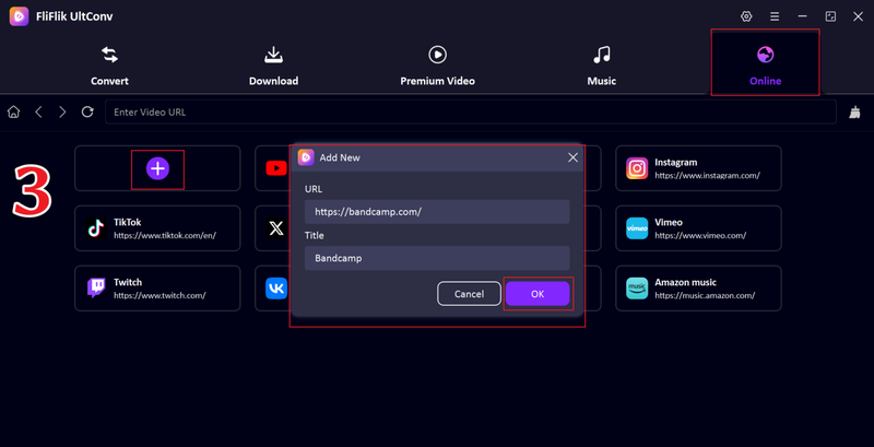 Browse Bandcamp Music in Ultconv Browser