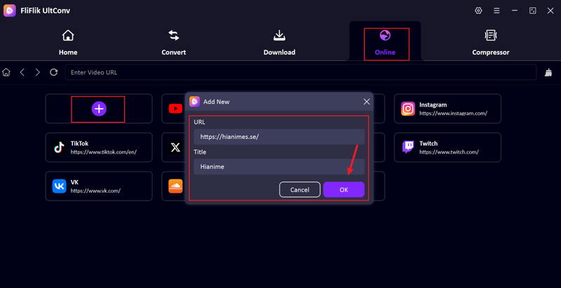 Paste Hianime Link into Ultconv Downloader