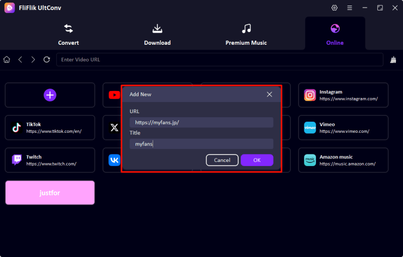 add myfans to ultconv