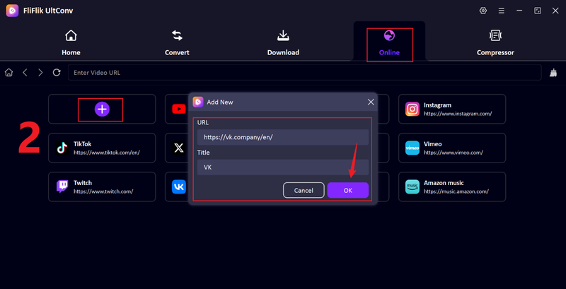 Paste Vk Video Link into Ultconv
