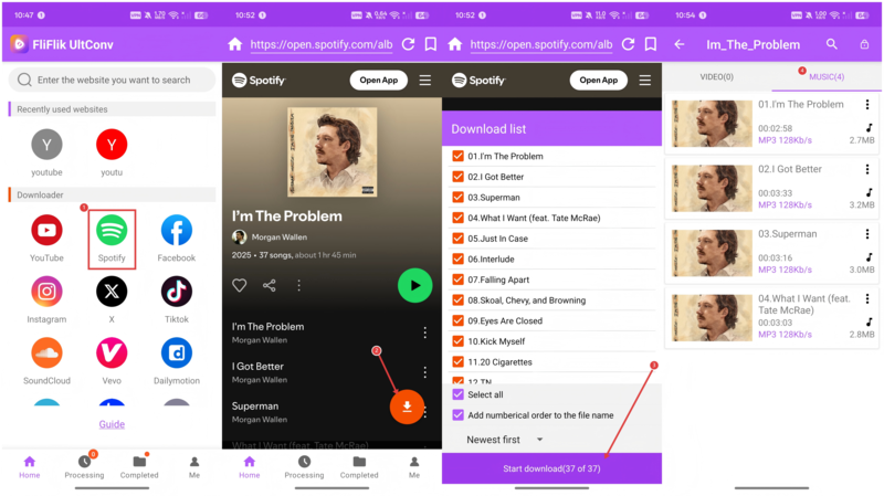 Ultconv App Spotify Download Process