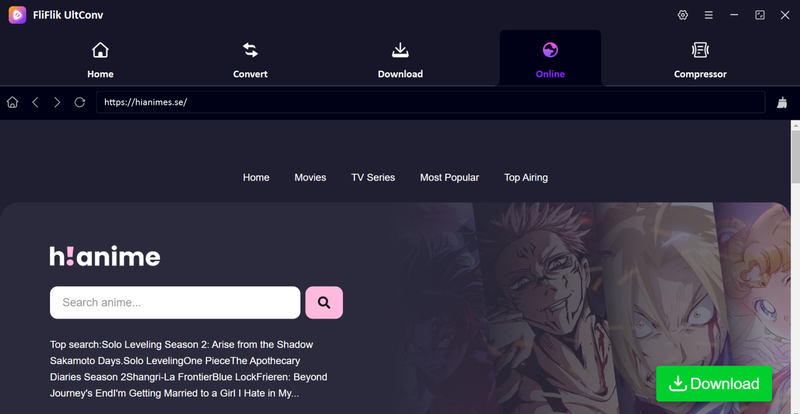Browse Hianime Website Inside Ultconv Browser