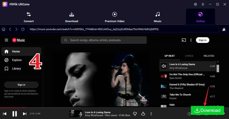 click download button to download youtube music