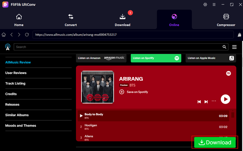 Click Download Button in Ultconv