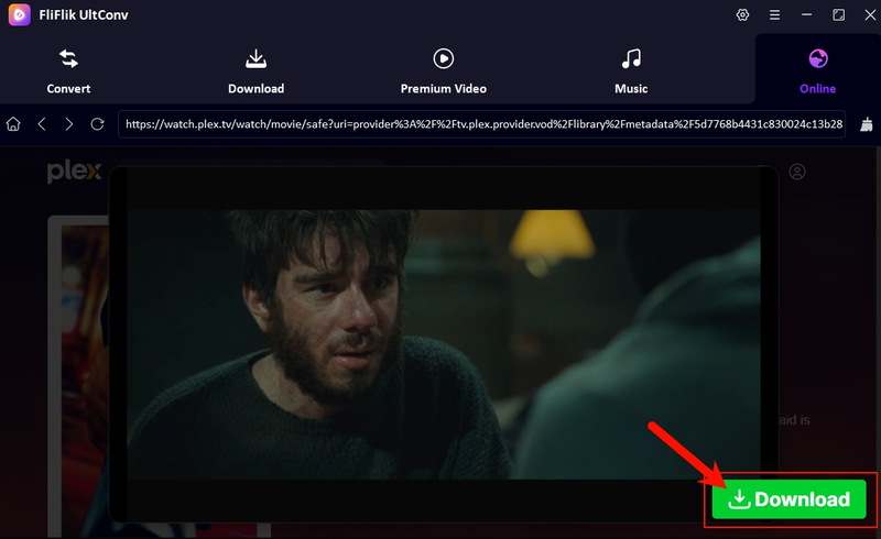Click Download Button to Download Plex Movie