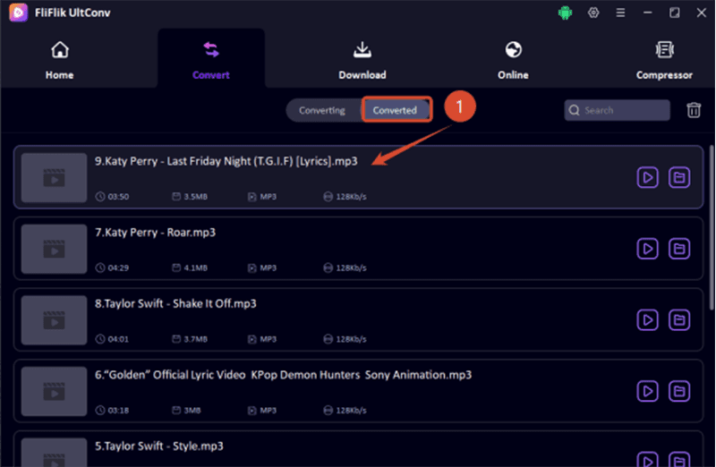 flac to mp3 conversion complete