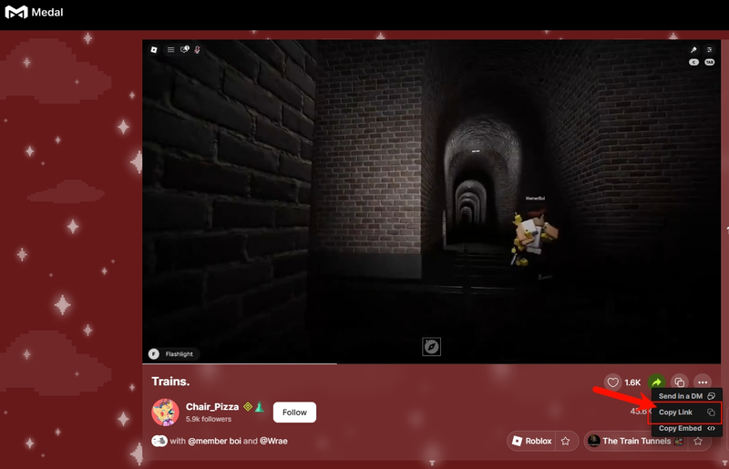 copy medal clip link from browser