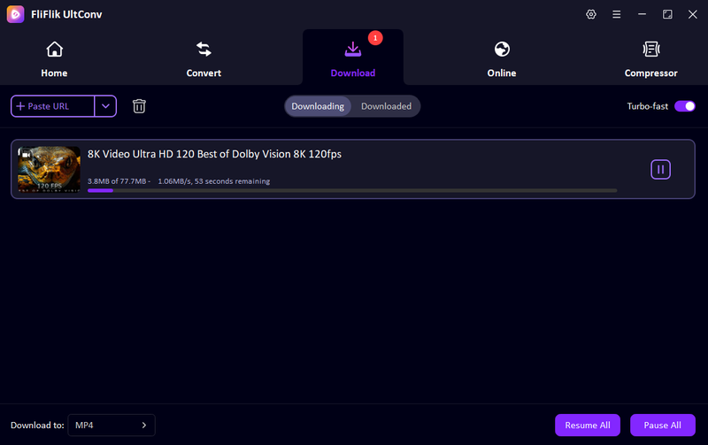 Downloading 8k Youtube Video with Ultconv