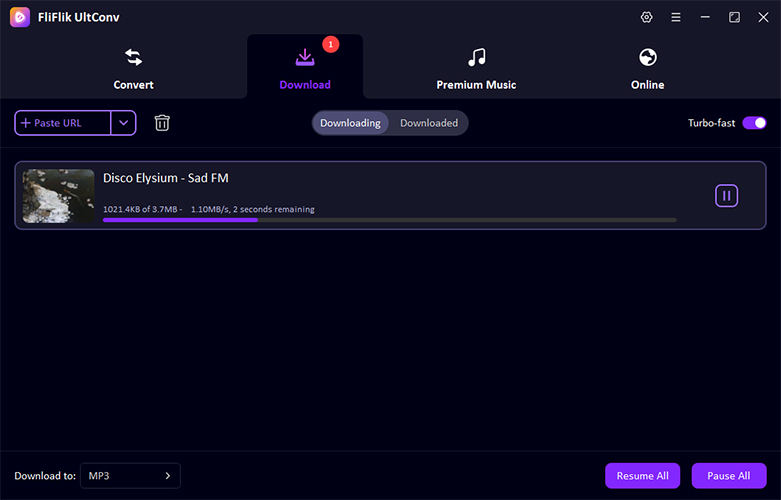 Converts YouTube to MP3
