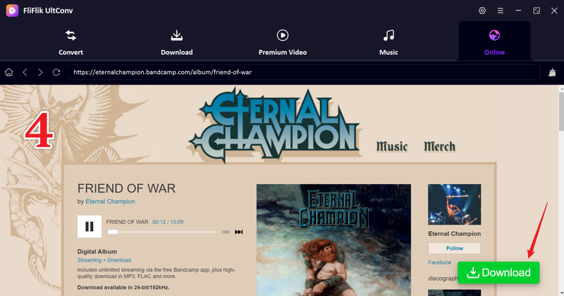 Click Download to Download Bandcamp Music