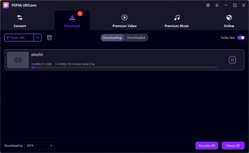 UltConv downloading m3u8 video